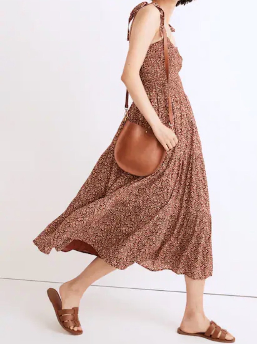 Madewell Lucie Tie-Strap Tiered Midi Dress in Florentine Floral Sz XXS - Picture 2 of 13